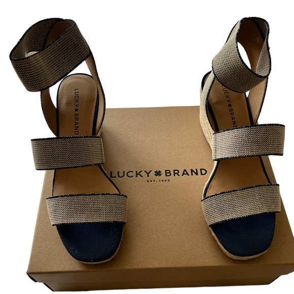 Lucky Brand Shoes - Lucky Brand Espadrille Jute Platform Navy New in Box